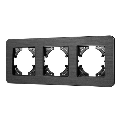 Рамка на 3 поста алюминиевая Arlight FRM-AKIRY-AL-3-BK 049729