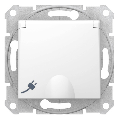 Розетка Schneider Electric Sedna с з/к со шторками и крышкой 16A 250V SDN3100521