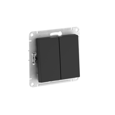 Переключатель 2-клавишный, сх.6/2, 10АХ, мех., быстрозажим. клем. Systeme Electric AtlasDesign Карбон ATN001065S