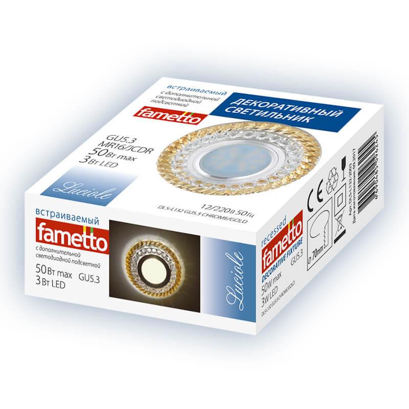 Встраиваемый светильник Fametto Luciole DLS-L132 GU5.3 Chrome/Clear