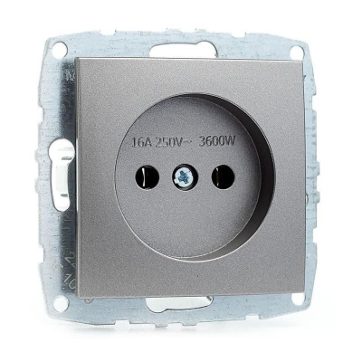 Розетка без земли Mono Electric Despina-Larissa 16А 250В антрацит 500-002422-116