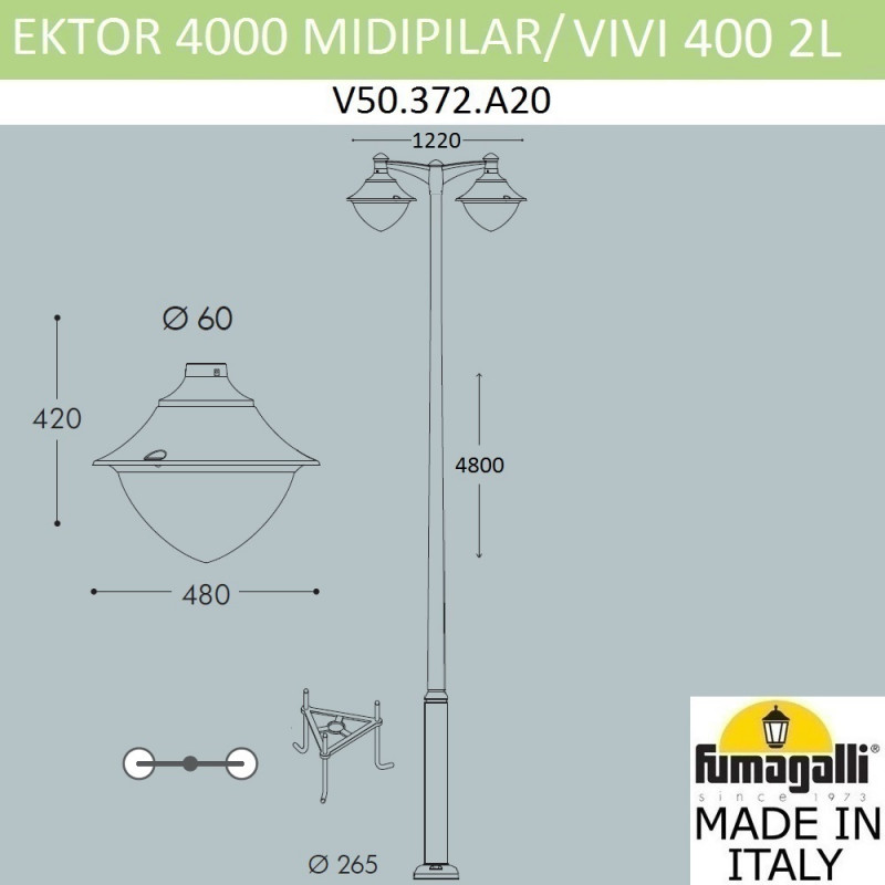 Садовый светильник Fumagalli V50.372.A20.LXH27