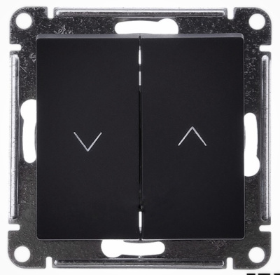 Выключатель 2-клавишный жалюзи, 10А, Systeme Electric AtlasDesign Базальт ATN001419