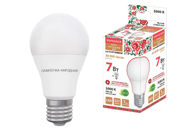 Лампа светодиодная TDM Electric Народная E27 7W 3000K матовая SQ0340-1505