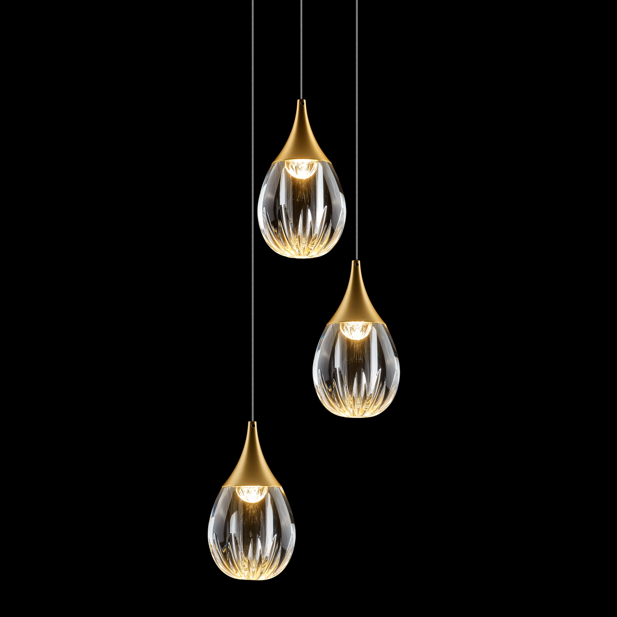 Подвесной светильник Delight Collection Stilla MD24001004-3A gold/clear