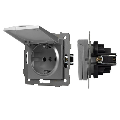 Механизм розетки влагозащищённый Arlight SCT-MCP-PL-GR-V (250V, 16A) 049836