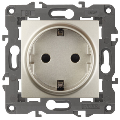 Розетка 2P+E Schuko со шторками Эра 14-2102-04 Б0034275