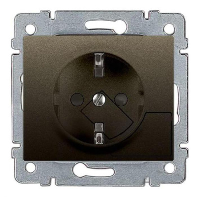 Розетка 2К+З Legrand Galea Life 16A 250V с/з с механической системой выталкивания вилки темная бронза 771224