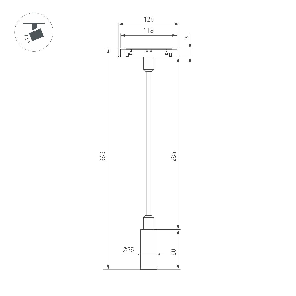 Трековый магнитный светильник Arlight MAG-ORIENT-SPOT-FLEX-R25-3W Day4000 (BK, 24 deg, 48V) 044647