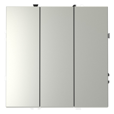 Выключатель трехклавишный Voltum S70 VLS030105 (сталь)