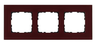 Рамка 3-постовая стекло цвет Гранатовый Jasmart G1003GH