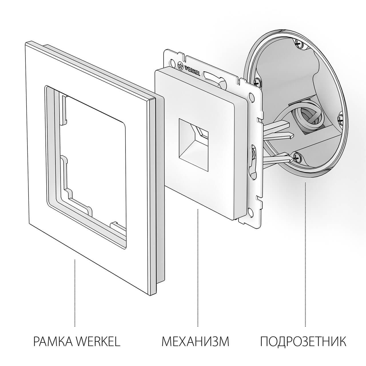 Телефонная розетка RJ-11 Werkel черный матовый W1182008 4690389156960 a051604