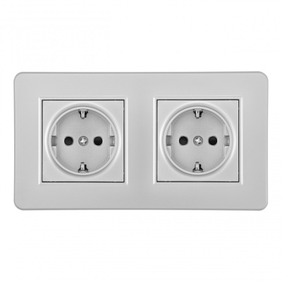 Розетка Arte Milano SET16-2-40-1x2 silver