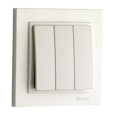 Выключатель трехклавишный проходной Mono Electric Despina 10А 250В жемчуг 102-252522-114