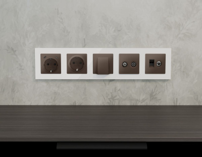 Лицевая панель Alfa (Темная бронза матовый) для вывода кабеля Quant Ambrella Volt AP6458