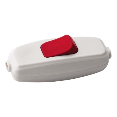 Переключатель-бра с красной кнопкой Mono Electric белый 170-010001-800