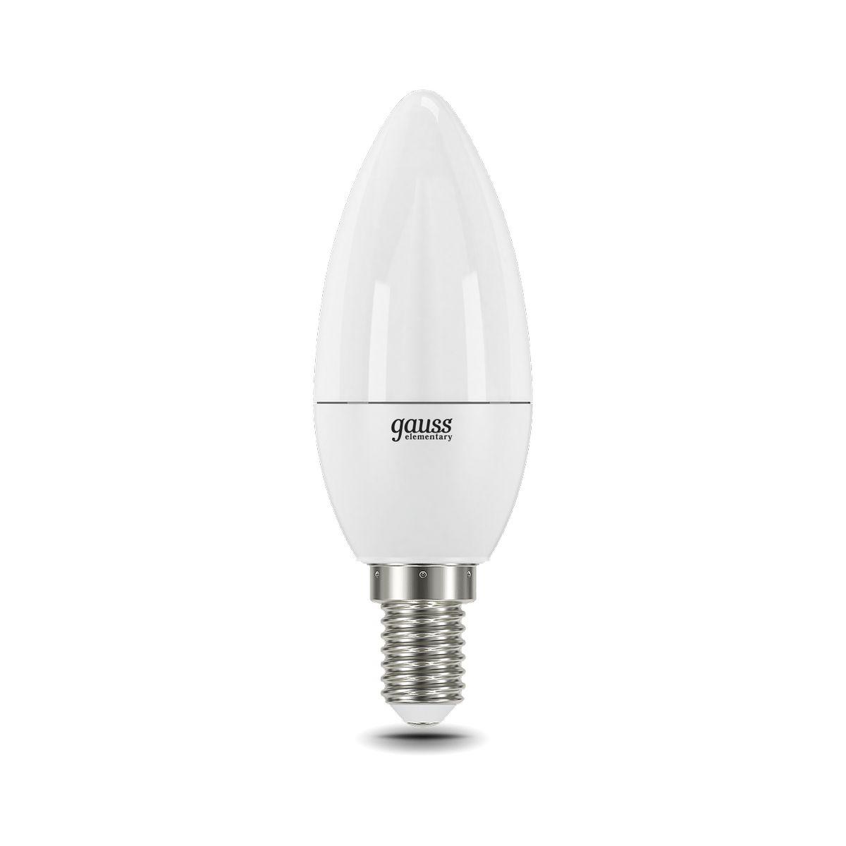 Лампа светодиодная Gauss E14 12W 6500K свеча матовая 33132