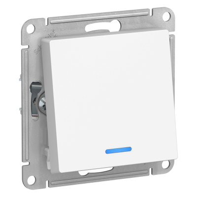 Переключатель 1-клавишный с подсветкой, сх.6а, 10АХ Systeme Electric AtlasDesign Белый ATN000163