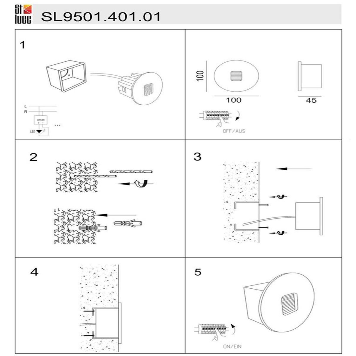 Уличный настенный светильник ST Luce Visano SL9501.401.01