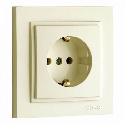 Розетка с заземлением Mono Electric Despina 16А 250В крем 102-170021-117