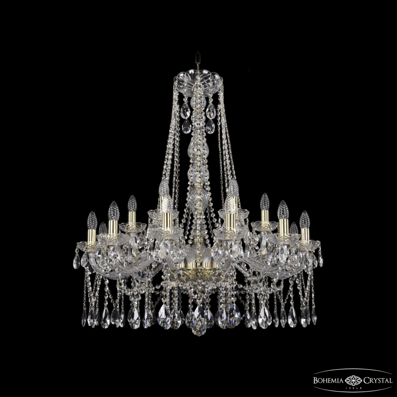 Подвесная люстра Bohemia Ivele Crystal 1413/12+6/300/h-95 G