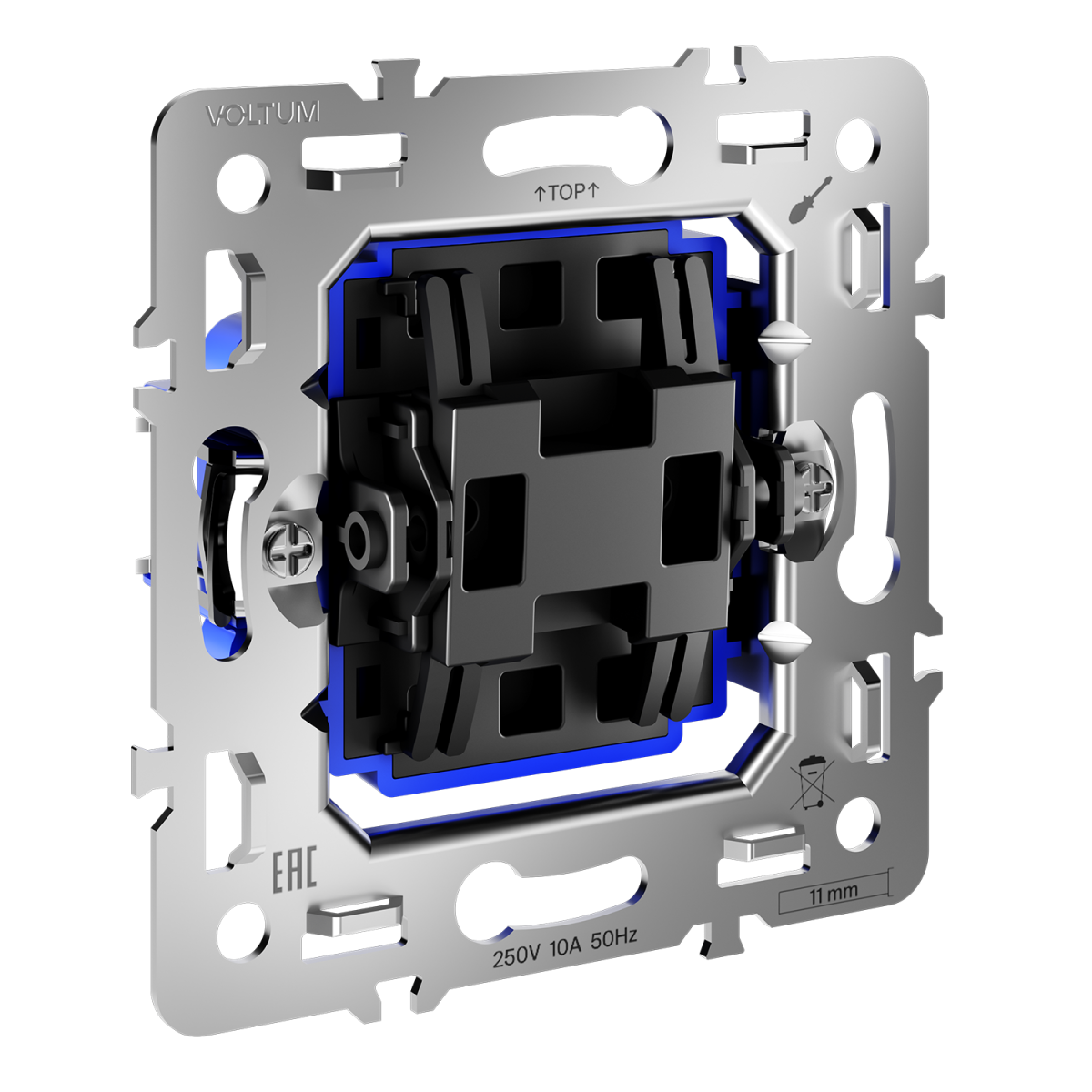 Механизм перекрестного переключателя одноклавишного 10А Voltum S70 VLS0105M