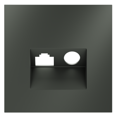 Накладка для розетки TV+RJ45 кат. 6 Voltum S70 (титан) VLS002706