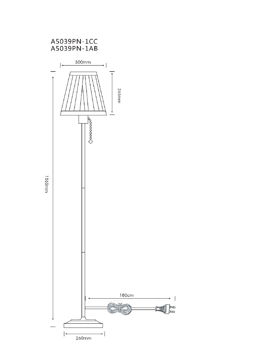 Торшер Arte Lamp Marriot A5039PN-1CC