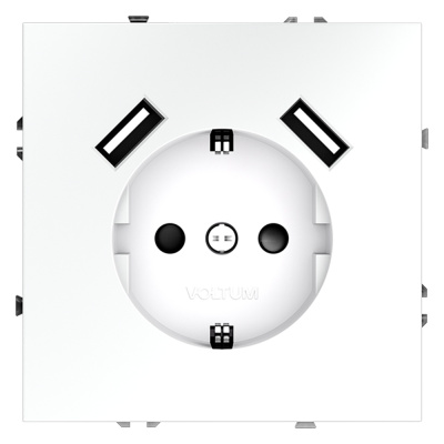 Розетка с USB Voltum S70 VLS040402 (белый матовый)