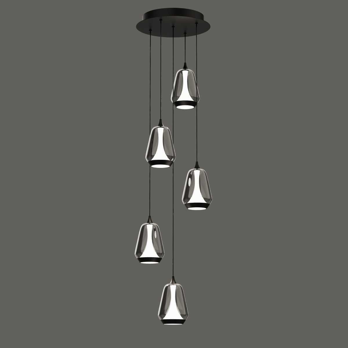 Каскадная люстра Delight Collection MD24001011-5A black/smoky