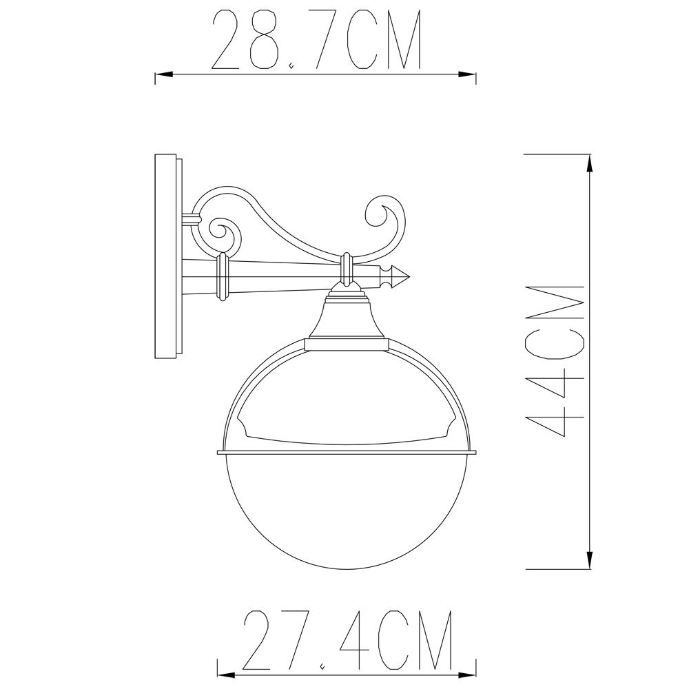 Уличный настенный светильник Arte Lamp Monaco A1492AL-1BK