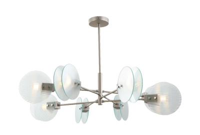 Люстра на штанге iLamp Panorama 15598-8 SN+CL