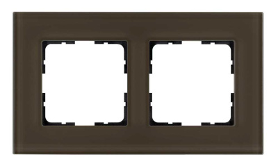 Рамка 2-постовая стекло цвет Каперсовый Jasmart G1002GT