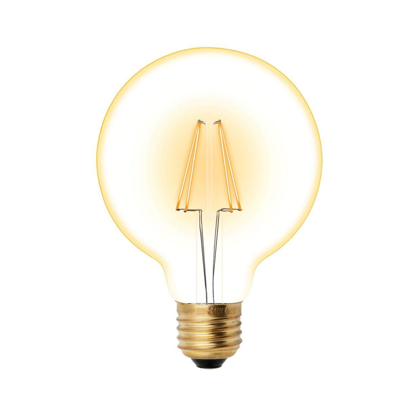 Лампа светодиодная филаментная (UL-00002359) Uniel E27 6W 2250K прозрачная LED-G95-6W/GOLDEN/E27 GLV21GO
