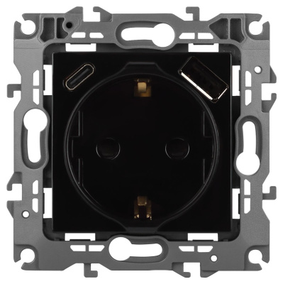Розетка со шторками с USB type-A+C Эра 12-4108-06 Б0067746