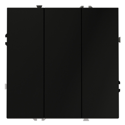 Выключатель трехклавишный Voltum S70 VLS030108 (черный матовый)