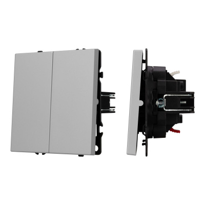 Механизм выключателя двухклавишный непроходной Arlight SWT-NOBE-MK02-SFPL-IS (230V, 10A) 059420