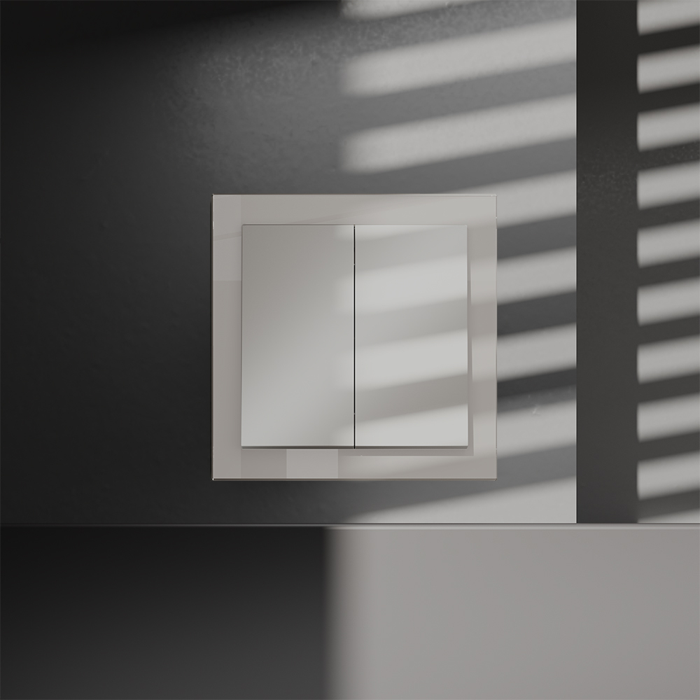 Перекрестный переключатель встраиваемый Voltum S70 двухклавишный 10А, (кашемир) VLS020503