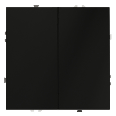 Проходной переключатель двухклавишный Voltum S70 VLS020308 (черный матовый)