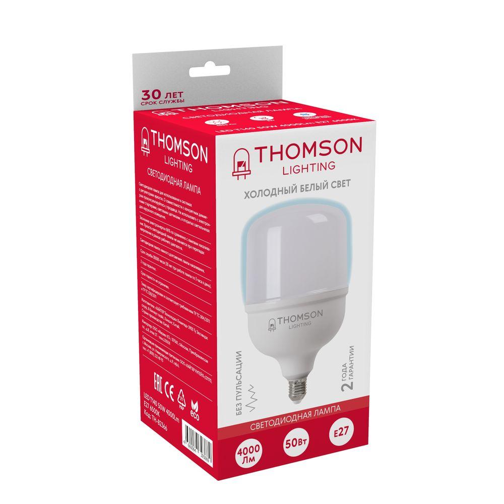 Лампа светодиодная Thomson E27 50W 6500K цилиндр матовый TH-B2366