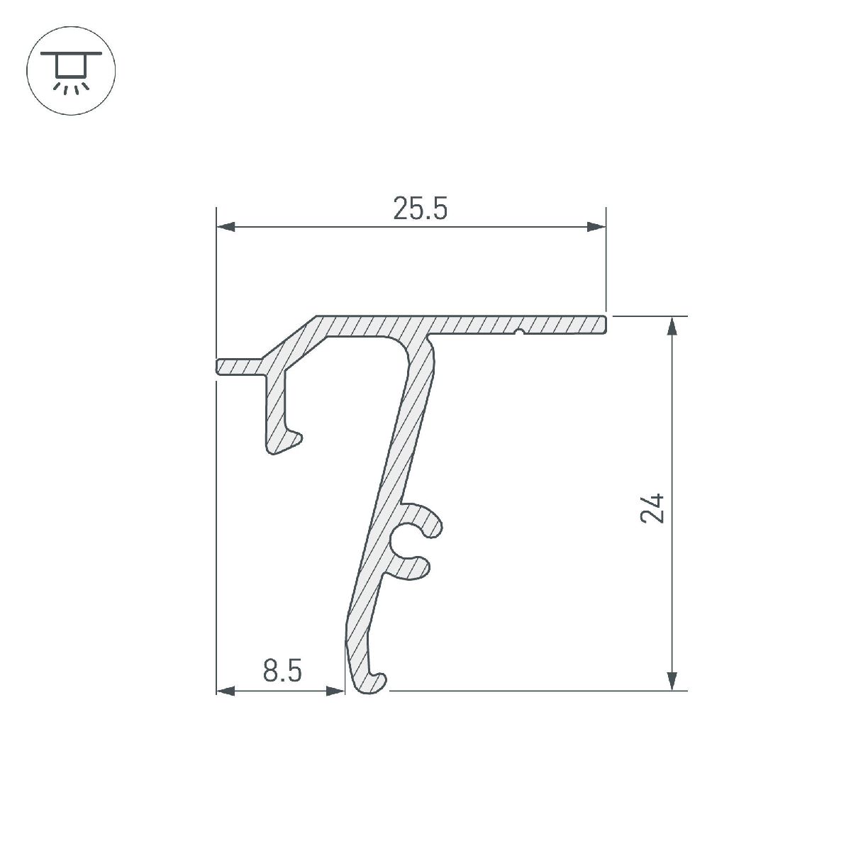 Профиль Arlight STRETCH-SHADOW-TECH-CEIL-2000 BLACK (A2-DELTA) 040704
