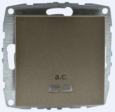 Выключатель одноклавишный с подсветкой Mono Electric Despina-Larissa 10А 250В бронза 500-002325-101