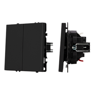 Механизм звонкового выключателя двухклавишный Arlight SWT-NOBE-MKR2-SFPL-BK (230V, 10A) (Черный оникс) 061738