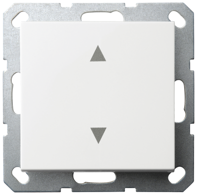 Выключатель одноклавишный Jasmart для жалюзи/штор в комплекте с накладкой 10A 250V белый глянцевый G3018W