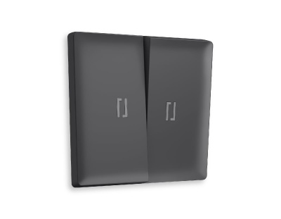 Лицевая панель для выключателя двухклавишного с подсветкой Ambrella Volt Alfa AP9040