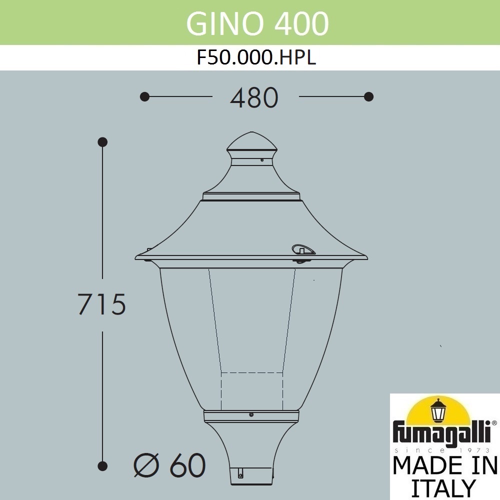 Уличный светильник Fumagalli Gino F50.000.000.LXH27