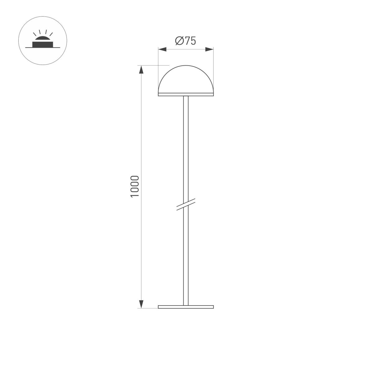 Ландшафтный светильник Arlight KT-ENOKI-BOLL-H1000-2W Warm3000 (WH, 100 deg, 24V) 050674
