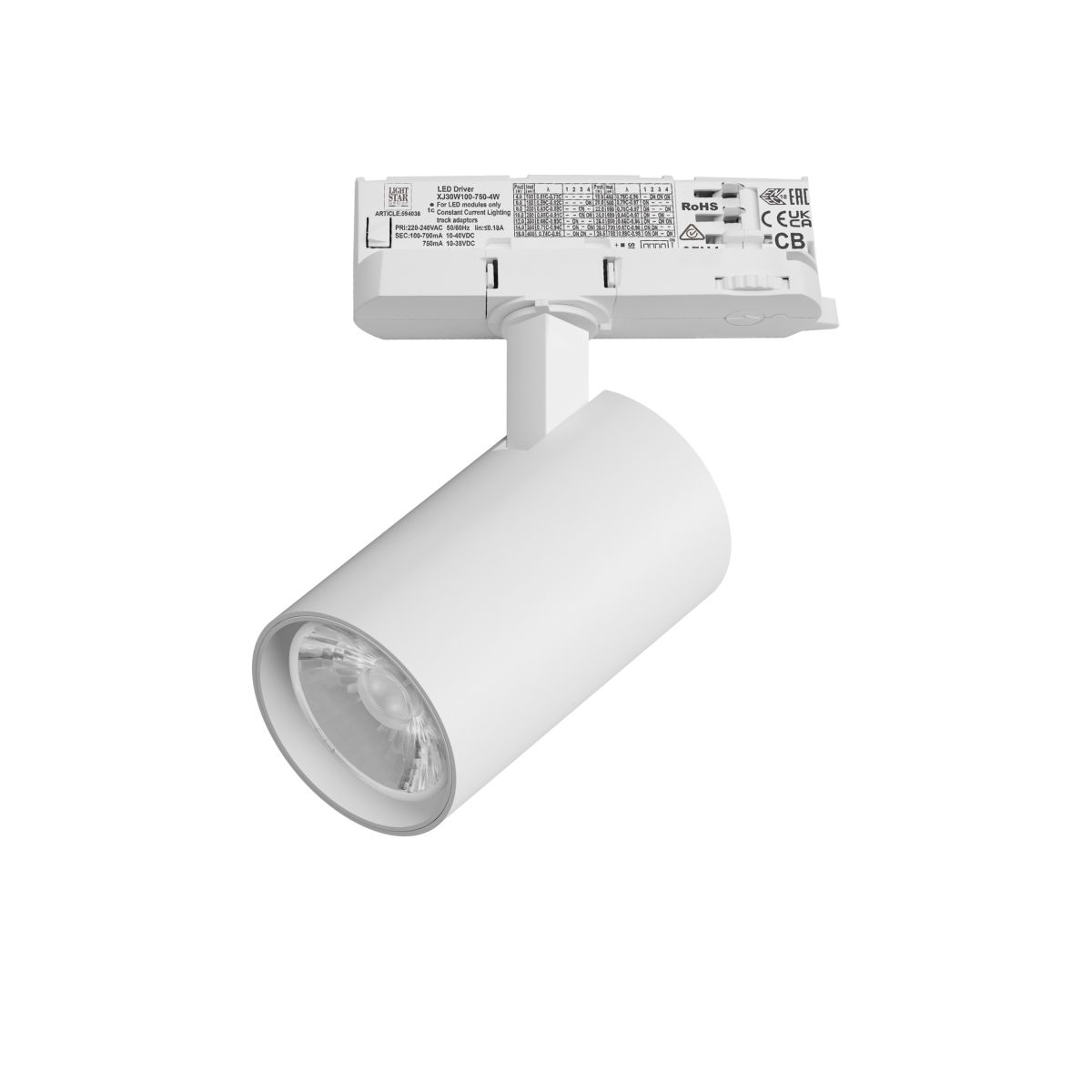 Светильник для трековой системы Quattro LED 15G с адаптером Lightstar Alta Base A5146QT15G