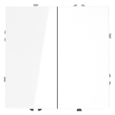 Проходной переключатель двухклавишный Voltum S70 VLS020301 (белый глянцевый)