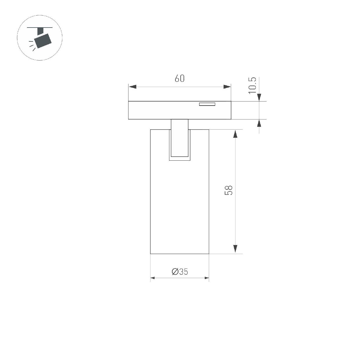 Трековый магнитный светильник Arlight MAG-MICROCOSM-SPOT-R35-5W Warm3000 (BK, 36 deg, 24V) 043252